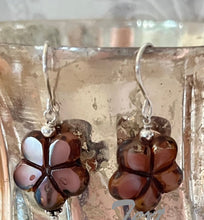 Load image into Gallery viewer, Czech Glass Pink Flower Earrings in Sterling Silver SPECIAL PRICE
