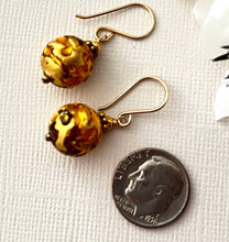 Load image into Gallery viewer, Czech Glass Gold Foil Earrings in 14K Gold Fill
