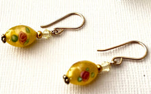 Load image into Gallery viewer, Czech Glass Yellow Lampwork Earrings in 14K Gold Fill SPECIAL PRICE
