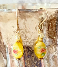 Load image into Gallery viewer, Czech Glass Yellow Lampwork Earrings in 14K Gold Fill SPECIAL PRICE
