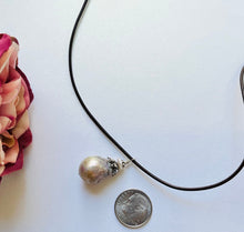 Load image into Gallery viewer, Baroque Freshwater Pearl Necklace in Leather
