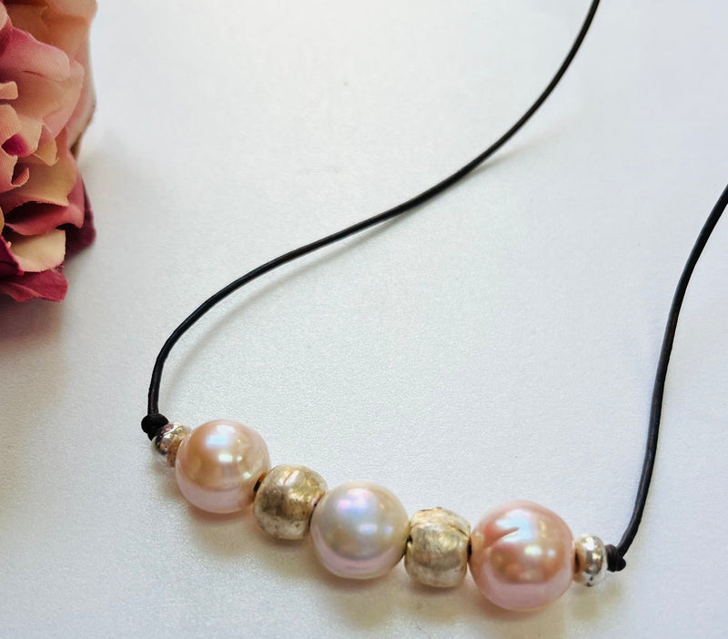 Freshwater Pearl Necklace on Cotton