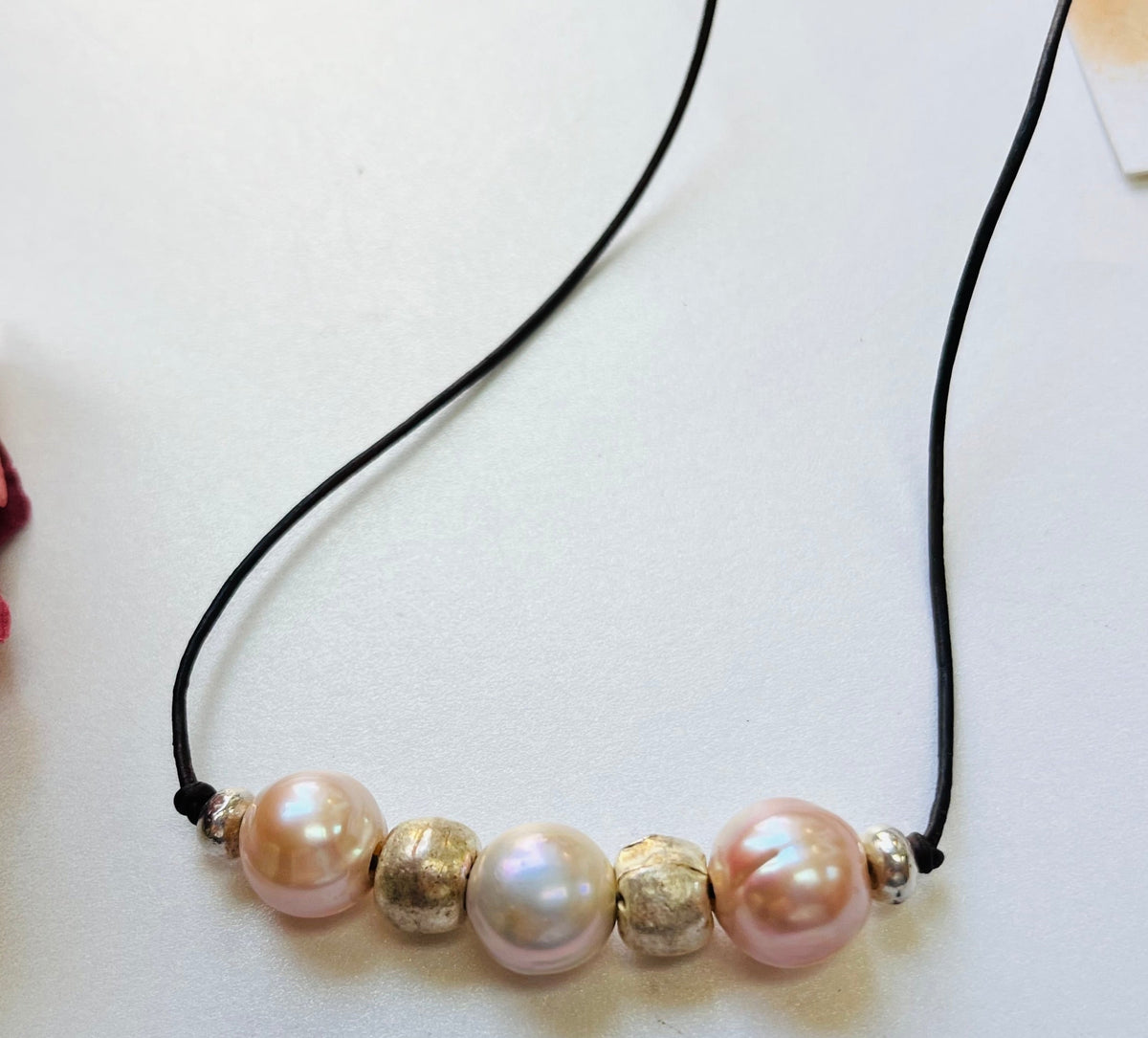 Freshwater Pearl Necklace on Cotton