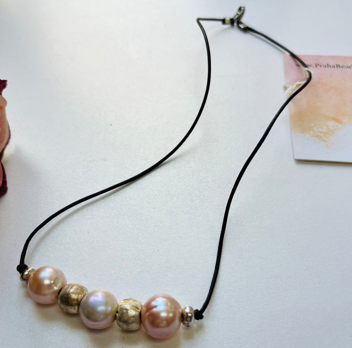 Freshwater Pearl Necklace on Cotton