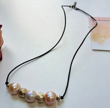 Load image into Gallery viewer, Freshwater Pearl Necklace on Cotton
