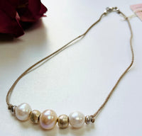 Freshwater Pearl Necklace on Cotton