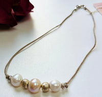 Freshwater Pearl Necklace on Cotton