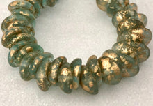 Load image into Gallery viewer, &quot;Antiqued&quot; Mushroom Beads in Vintage Green/Gold, Czech 6MM
