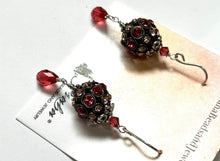 Load image into Gallery viewer, Swarovski Crystal Filigree Encrusted Orange and Peach Earrings in Sterling Silver
