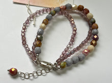 Load image into Gallery viewer, Czech Glass Multi-Strand Bracelet of Pastel Hues in Sterling Silver
