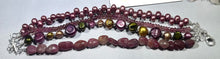 Load image into Gallery viewer, 4-Strand Pink Tourmaline and Freshwater Pearl Bracelet in Sterling Silver
