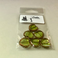 Green Heart Table Cut Window Czech Beads