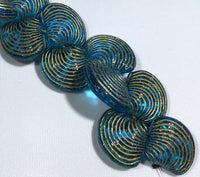 Clam Shell Beads, Various Colors, Czech 18MM