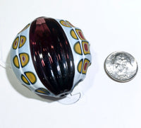 Blown and Sculpted Murano Glass Disc Bead, 40MM