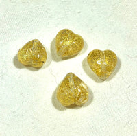 Murano Glass Gold Foil Heart, 12MM