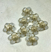 Puffed Flower Beads, Various Colors, Czech 15MM