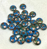 Small Glass Coin Beads, Various Colors, Czech 6MM