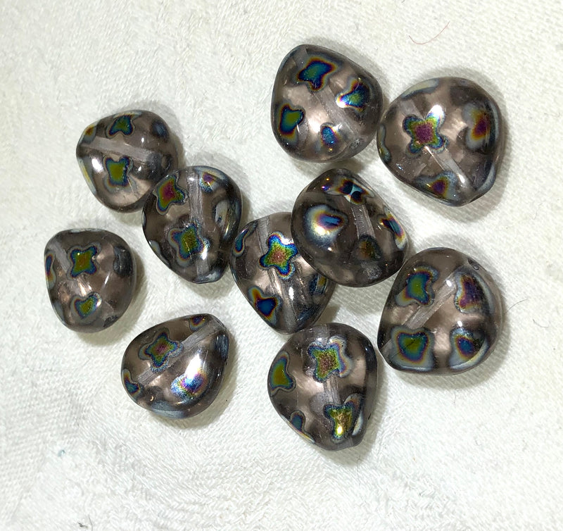 Czech Glass Rainbow Color Pear-Shape 13MM Glass Beads