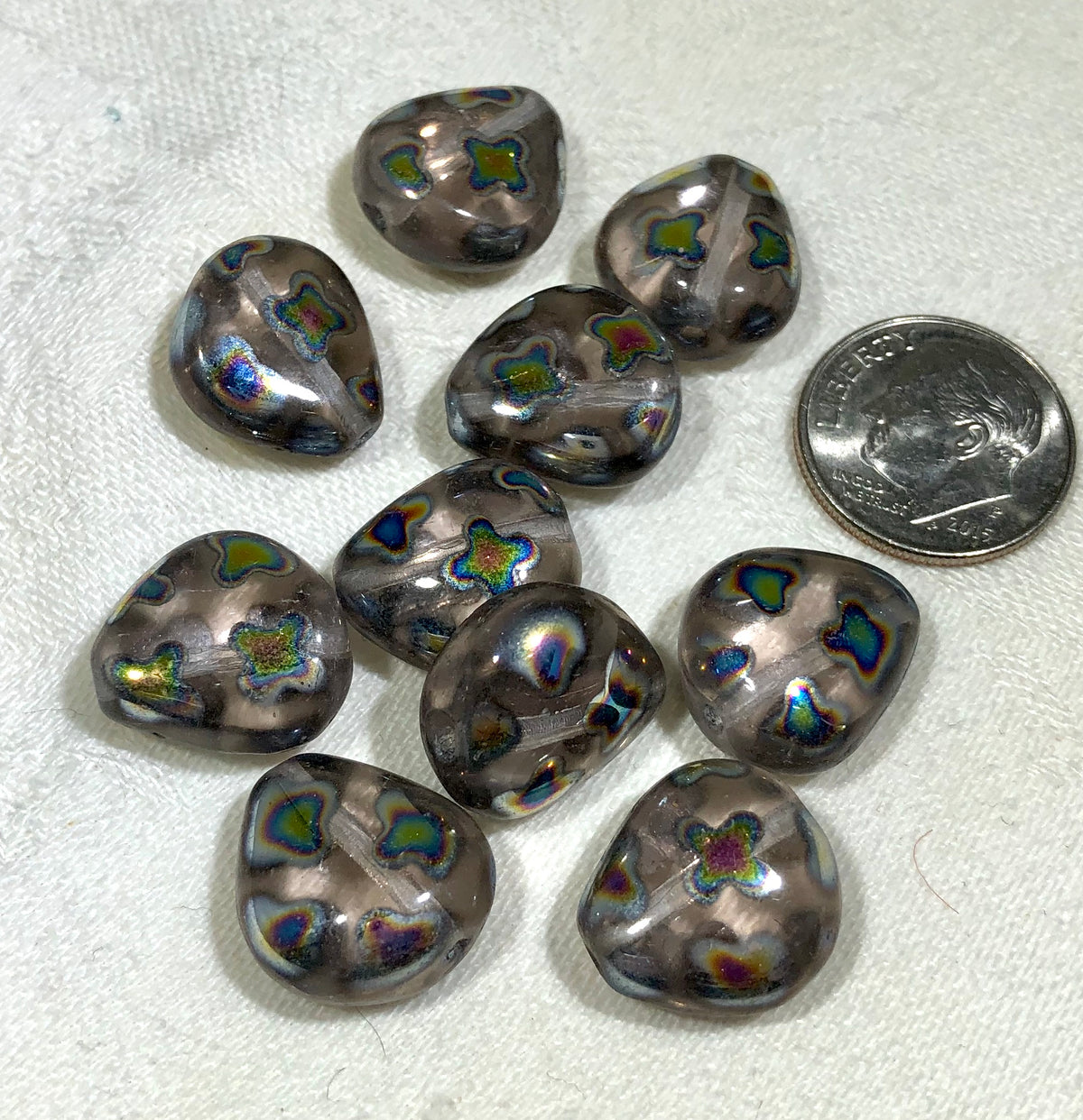 Czech Glass Rainbow Color Pear-Shape 13MM Glass Beads