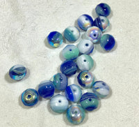 Rondell Blue/Aqua/White/Gold, Czech 8MM