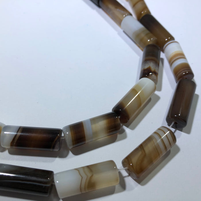 Natural Madagascar Agate Tube, 20 MM x 8 MM