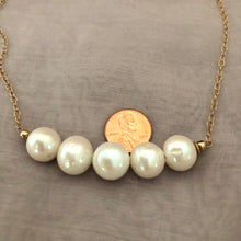 Load image into Gallery viewer, Large White Round Freshwater Pearl Necklace in 14K Gold Fill
