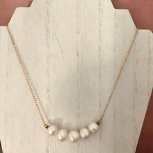 Load image into Gallery viewer, Large White Round Freshwater Pearl Necklace in 14K Gold Fill
