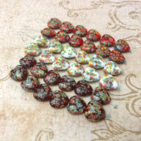 Japanese Cherry Red Glass Heart Beads