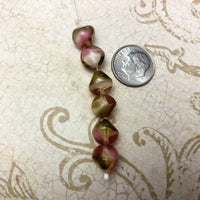 German Glass Irregular Shape Olive Beads