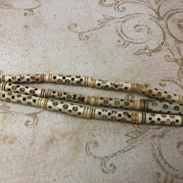 African Trade Beads Made of Bone, Tube Shape