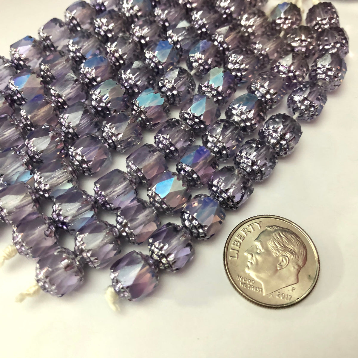 Lavender Cathedral Beads, Czech 8MM