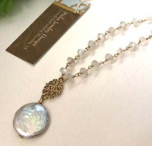 Coin Pearl Necklace in 14K Gold Fill