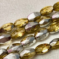 Czech Glass Oblong Mirror Beads, 9 x 6 MM