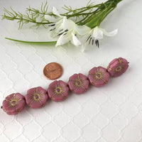 Hibiscus Flower Beads, Various Colors, Czech 20MM