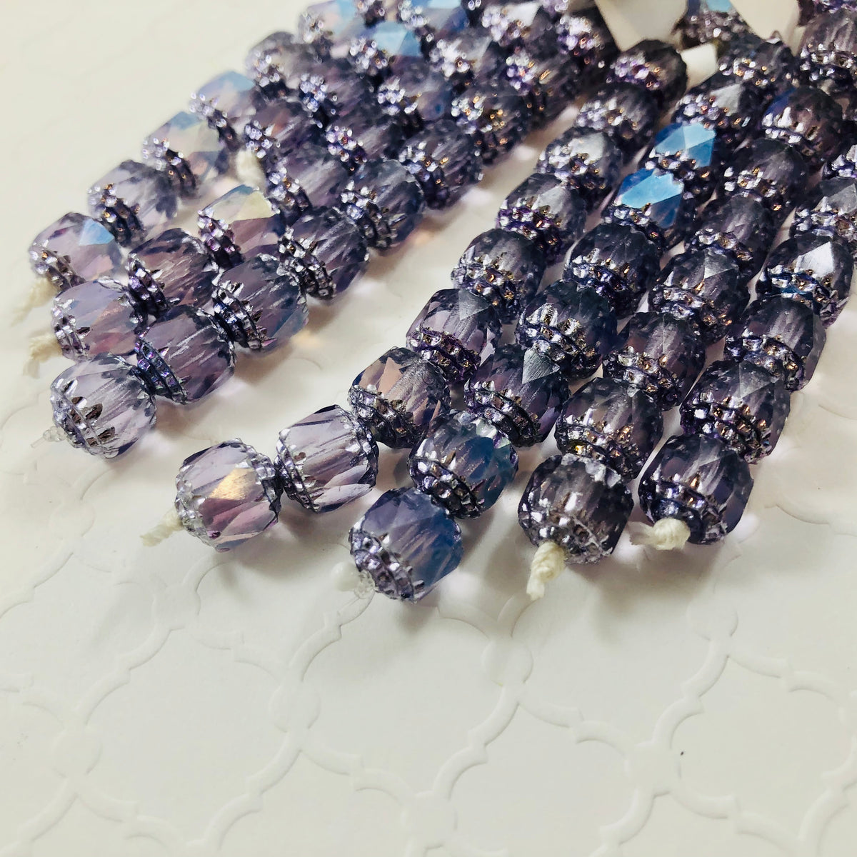 Lavender Cathedral Beads, Czech 8MM