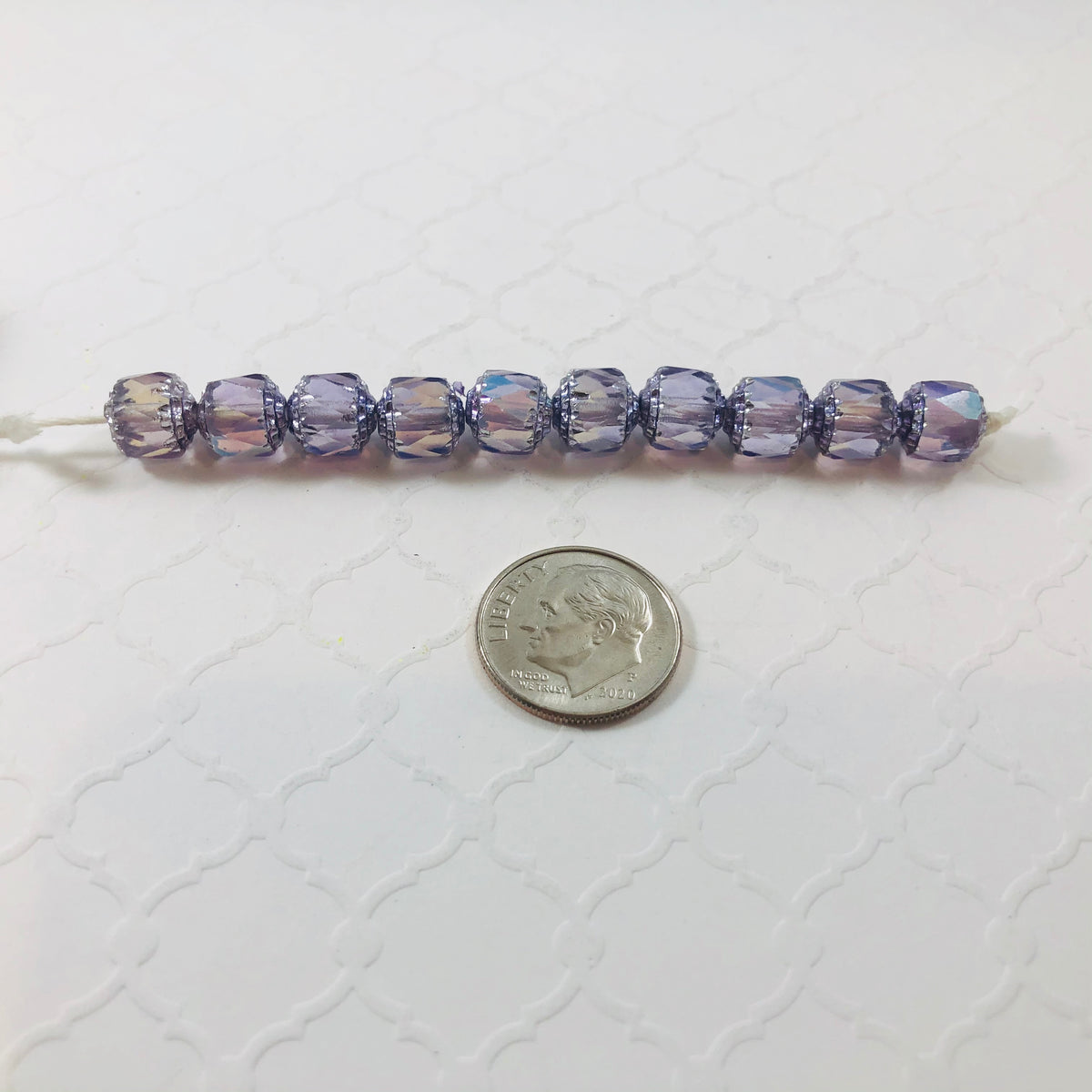 Lavender Cathedral Beads, Czech 8MM