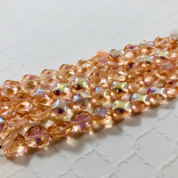 Pink Iridescent Odd-Shape Glass Beads, Czech 8MM