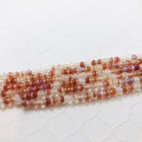 Round Apricot and White AB Glass Beads, Chinese 4MM