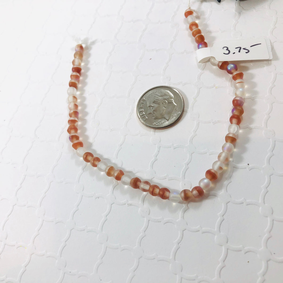 Round Apricot and White AB Glass Beads, Chinese 4MM