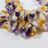 Large Amethyst-Citrine Raw Nuggets, 10 - 15 MM x 10 - 25 MM