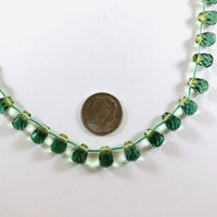 Green Quartz Top Drilled, 5 MM x 8 MM