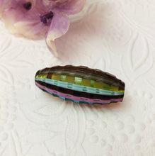 Load image into Gallery viewer, Mouth Blown Murano Sculpted Oval Glass Bead, Rainbow, 30MM
