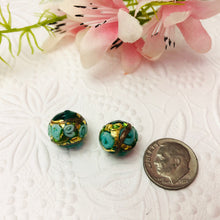 Load image into Gallery viewer, Murano Glass Green Roses Round Bead, 10 MM
