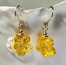 Load image into Gallery viewer, Gold Flower Murano Glass Earrings in 14K Gold Fill
