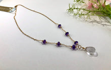 Load image into Gallery viewer, Crystal Quartz and Amethyst Necklace in Gold Fill
