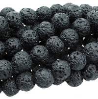 Natural Black Lava Rounds, 10MM