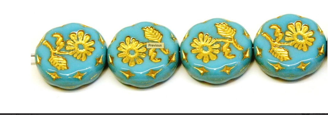 Daisy Flower Beads, Various Colors, Czech 18MM