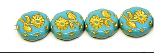 Daisy Flower Beads, Various Colors, Czech 18MM