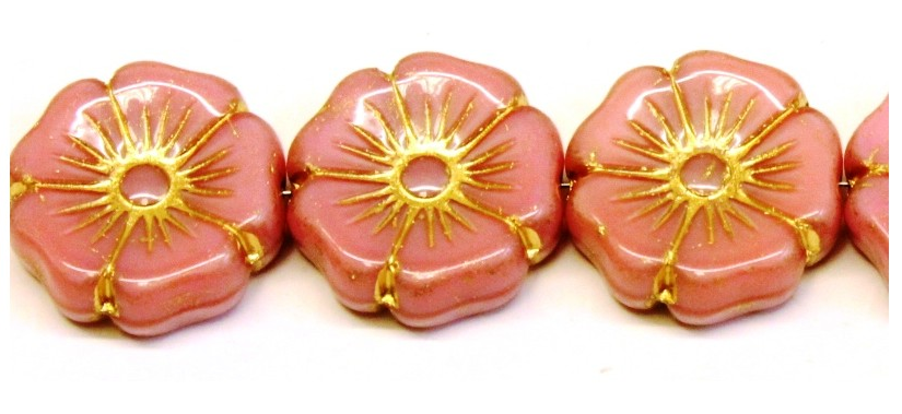 Hibiscus Flower Beads, Various Colors, Czech 20MM