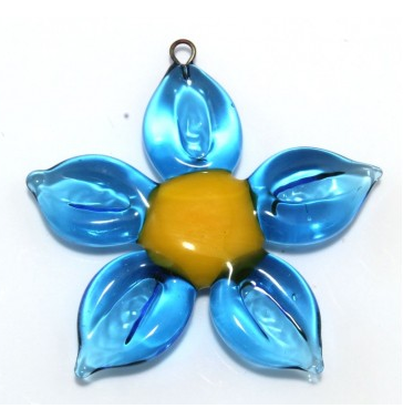 Lampwork Glass Flower Beads, Czech 25MM